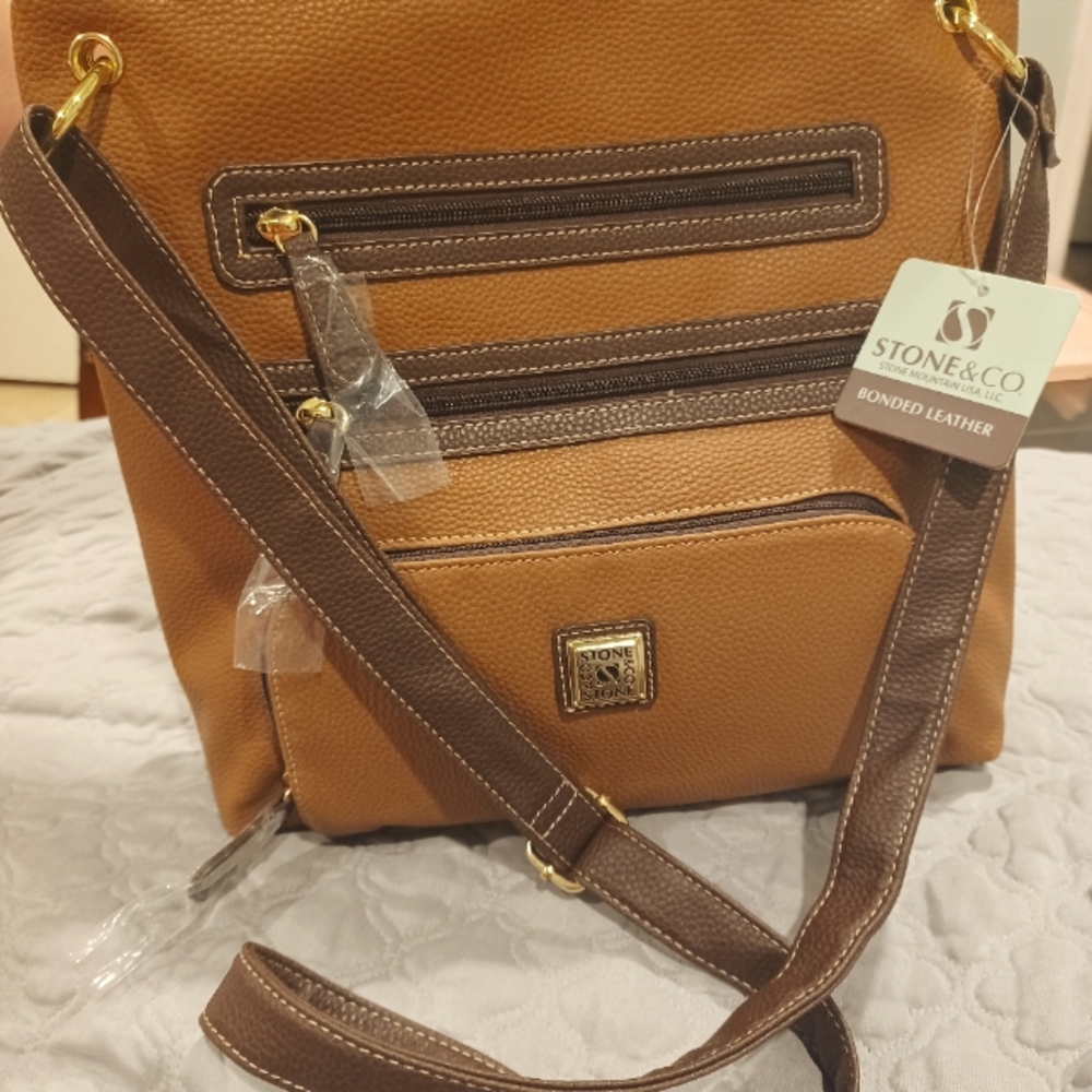 Stone and Co Bonded Leather Shoulder Bag